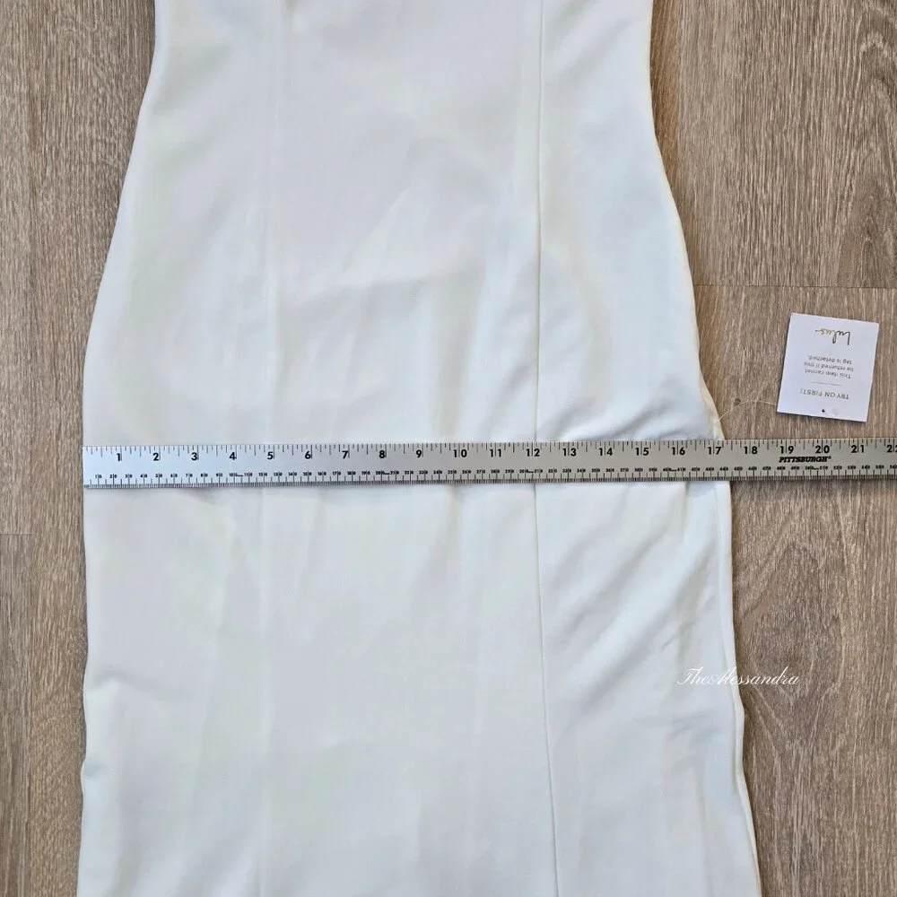 Lulus  White Sleeveless Button Back Mermaid Maxi Dress New With Tags $158 Flaw - Picture 7 of 17